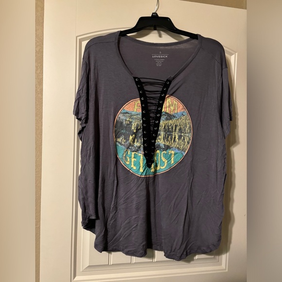 Lovesick Lace Up Tee - Picture 1 of 5